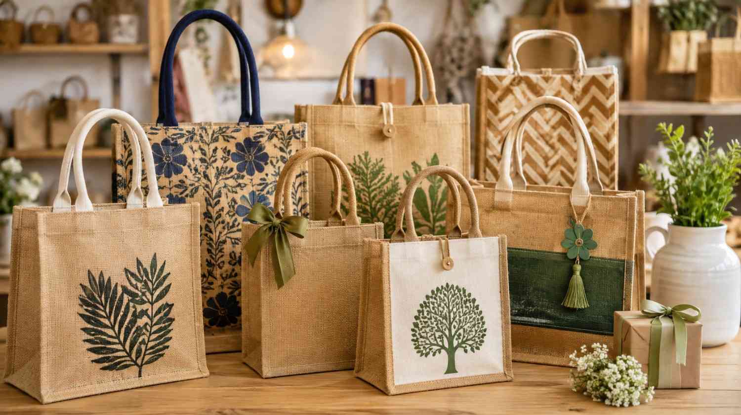 Wholesale Jute Gift Bags for Retail Stores, Boutiques & Gift Shops